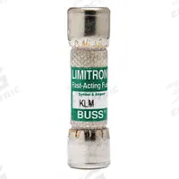 BUSSMANN Fuse: KLM Series, Midget, Fast-Acting, 12 A, 600 V AC, 600 V DC, 13/32 in x 1 1/2 in (MPN KLM-12). Key specifications — attr1287209: KLM; attr211192: BUSSMANN.