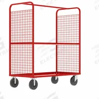 VALLEY CRAFT Cage Cart: 2,000 lb, Overall Dim. 57 in L x 30 in W x 68 in H, Adj, 1 Shelves, Rubber (MPN F89729VCRD). Key specifications — Caster/Wheel Configuration: (2) Rigid; Color: Red; Shelf Adjustability: Adjustable; Brand: VALLEY CRAFT.