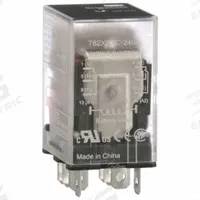 SCHNEIDER General Purpose Relay: Socket Mounted, 15 A Current Rating, 240V AC, DPDT, D Socket (MPN 782XBXC-240A). Key specifications — Brand: SCHNEIDER; Base Type: Square; Mounting Style: Socket; Electrical Connection: Faston Terminal; Manufacturer Part Number: 782XBXC-240A; Operating Current: 15 A at 120 to 277V; Series: 782 Series.