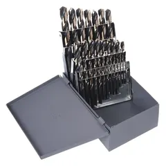 CLE-LINE Reduced Shank Drill Set: 29 Pc, 1/16" to 1/2", 135° Split Point, Black Oxide HSS (MPN C21163). Key specifications — attr1238911: Metal Index.