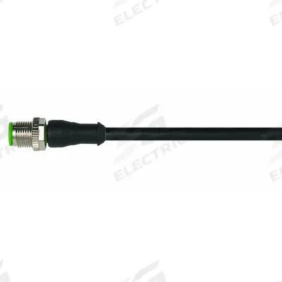 MURRELEKTRONIK Cordset: M12 Male Straight X Bare Wire, 5 Pins, Black, PVC, 0.6 m Cable Lg - Single-Ended Cordsets with PVC Jacket for Flexing Applications