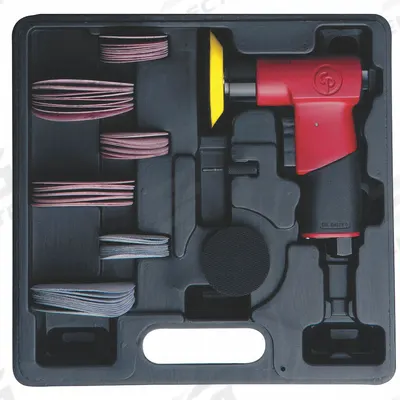 CHICAGO PNEUMATIC Air Orbital Sander: 3 in Disc, Hook and Loop, 3/32 in Orbit, Non-Vacuum - Self-Vacuum Random Orbital Sanders