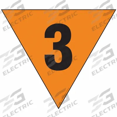 LABELMASTER Fire Division Symbol Placard: 3, 12 in, 12 in Label Wd, Plastic-Lite