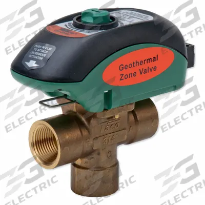 TACO Motorized Zone Valve: 10.3 Cv Flow Rate, 3-Way, 3/4 in Female NPT, Non-Spring Return - 3-Way NPT Connection Zone Valves