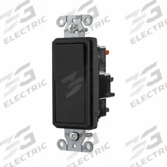 HUBBELL Wall Switch: Rocker Switch, 3-Way, Maintained, Black, 120/277V AC, 15 A (MPN DS315STBK). Key specifications — Illuminated: No; Voltage Rating: 120/277V AC.