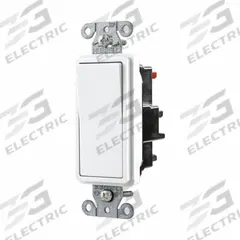 HUBBELL Wall Switch: Rocker Switch, Single Pole, Maintained, White, 120/277V AC, 20 A (MPN DS120STW). Key specifications — Illuminated: No; Voltage Rating: 120/277V AC.