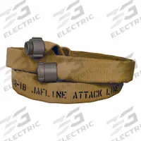 JAFLINE Fire Hose: Double Jacket, 2 in Hose Inside Dia, 25 ft Hose Lg, Tan (MPN JL200T025-NH150). Key specifications — attr660609: NST x NH; attr660602: Rocker; attr660607: Aluminum.