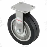 HAMILTON CASTER & MFG. CO. Plate Caster: Rigid, Polyurethane, 8 in Wheel Dia, 1 in Wheel Wd, Ball (MPN R-ZFWH-8SWF70D). Key specifications — Wheel/Tread Color: Black; Brand: HAMILTON CASTER & MFG. CO.; Roll Up: Rigid.