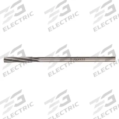 YANKEE Chucking Reamer: 0.374 in Dia, 3/8 in Undersized, Spiral Flute, LH - Undersized Left-Hand Spiral-Flute High-Speed Steel Chucking Reamers