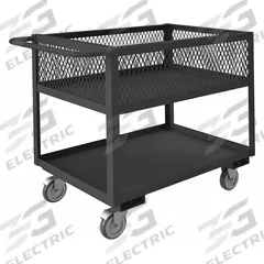 APPROVED VENDOR Utility Cart: 1,400 lb, 36 in L x 24 in W Shelf, 2 Shelves, Gray, Flat (MPN RSC12-EX2436-2-5PO-95). Key specifications — Caster/Wheel Configuration: (2) Swivel; Brand: APPROVED VENDOR; Caster Wheel/Tread Material: Polyolefin.
