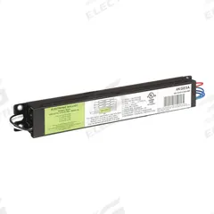 APPROVED VENDOR Fluorescent Ballast: 120 to 277V AC, 2/3 Lamps Supported, 9 1/2 in Overall Lg (MPN 4KGE5). Key specifications — attr1125022: (2) F40T8; attr239899: APPROVED VENDOR; attr1125144: 3.