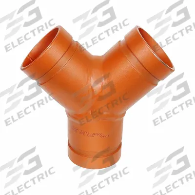 GRUVLOK Metal Pipe Wye: Wye, 4 in x 4 in x 4 in, Carbon Steel, EPDM Seal - Grooved Pipe Fittings