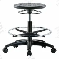 Stool: Polyurethane, Ht Range 17 3/4 in to 25 1/2 in, 13 in Seat Wd, 13 in Seat Dp, 0 Glides, Black (MPN IPMBSO-RG-CF-RC-BLK). Key specifications — Brand: APPROVED VENDOR; Foot Support: Yes; Base Material: Fiberglass; ESD-Safe: Not ESD Safe; Number of Casters: 5.