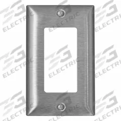 LEVITON Wall Plate: Decorator-Rocker, 1 Gang, Std Size (MPN SS26-40). Key specifications — Brand: LEVITON; Material: Stainless Steel.