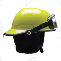 BULLARD Fire Helmet: Lime, Fiberglass, Modern Rear Brim, Chin Strap, 6-Point Sure-Lock(R) Ratchet (MPN FXSLYGIZ2). Key specifications — Color: Lime; Chin Strap: Yes; Brand: BULLARD; Shell Material: Fiberglass; Style: Modern Rear Brim; Suspension: 6-Point Sure-Lock(R) Ratchet.