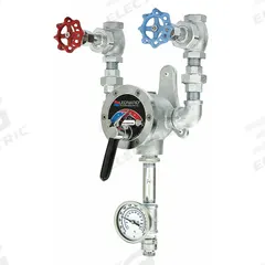 LEONARD VALVE Hose Station: 9 gpm Max. Flow Rate, 3/4 in, FNPT x MGHT, 28 in Overall Ht, Chrome (MPN THS-25-VBD-CP). Key specifications — Brand: LEONARD VALVE; Finish: Chrome; Material: Stainless Steel.