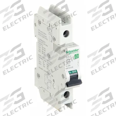 SCHNEIDER Miniature Circuit Breaker: 25 A Amps, 60V DC, 14kA at 120/240V AC - D-Curve, 1-Pole UL489 DIN Rail-Mount Miniature Circuit Breakers