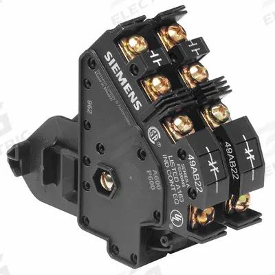 Siemens Auxiliary Contact: 2NO/2NC, 10 A Max Current (AC), Side Mount - Siemens Auxiliary Contacts