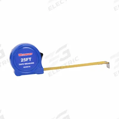 WESTWARD Tape Measure: Nonmagnetic Single Hook Tip, 25 ft, Plastic - Standard (Inch) Tape Measures
