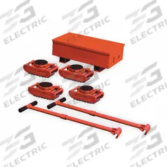 DAYTON Machine Roller Kit: 88,000 lb, 5 1/8 in Deck Ht, 5 3/4 in L x 5 3/4 in W, (15) Rollers, Steel (MPN 2MPR2). Key specifications — Top Plate Surface: Rubber Padded; Includes: Storage Case; Brand: DAYTON; Color: Red.