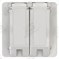 CANTEX Weatherproof Cover: PVC, FS, Double Duplex, 2 Gangs, 4 11/16 in Overall Ht, Gray, Vertical (MPN 5133347). Key specifications — Brand: CANTEX; Color: Gray; Compatible with Product Type: Double Duplex; Compatible with Series: FS; Mounting Orientation: Vertical.