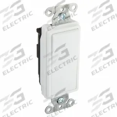 HUBBELL Wall Switch: Rocker Switch, Single Pole, Maintained, White, 120/277V AC, 20 A (MPN DS120W). Key specifications — Illuminated: No; Voltage Rating: 120/277V AC.