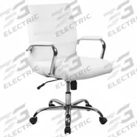 FLASH FURNITURE Office Chair: Whitney, White, Faux Leather Material, 19 1/2 in Back Ht, Tilting Back (MPN GO-2286M-WH-GG). Key specifications — attr995518: Whitney; attr982877: Gray; attr982913: Yes; attr982865: White; attr982870: FLASH FURNITURE; attr982901: White.