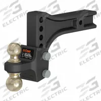 CURT Ball Mount: Universal, 2 1/2 in Compatible Ball Shank Dia, 2 in_2 5/16 in Ball Dia, 39 lb Wt (MPN 45937). Key specifications — Material: Carbon Steel; Vehicle Class: Universal; Brand: CURT; Features: Adjustable Dual Ball Allows for Quick and Precise Trailer Leveling; Finish: Powder Coated; Includes: Pins; Mount w/ Hitch Ball Style: Adjustable; Resistance Properties: Vibration-Resistant.