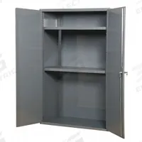 DURHAM MFG Storage Cabinet: 36 in x 24 in x 42 in, Swing Handle & Keyed, 14 ga Panel Thick, Frame (MPN 3503-95). Key specifications — attr62698: Gray; attr62736: Welded; attr87895: Frame; attr62693: Assembled; attr62737: Stationary; attr62694: Adjustable; attr62695: Powder Coated; attr62696: Steel.