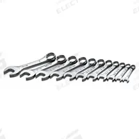 SK PROFESSIONAL TOOLS Combination Wrench Set: Alloy Steel, Chrome, 11 Tools, 15° Head Offset Angle (MPN 86231). Key specifications — attr309520: Chrome; attr309519: Alloy Steel; attr324929: SK PROFESSIONAL TOOLS; attr309512: Storage Rack; attr309522: No; attr309533: No.