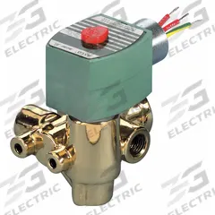 REDHAT Solenoid Valve: 3-Way, Normally Closed, 1/4 in Pipe Size, 24V DC, Quick Exhaust, Brass Body (MPN 8321G00124/DCDD). Key specifications — Pipe Size: 1/4 in; Voltage: 24V DC; Brand: REDHAT; Coil Enclosure: Without Junction Box.