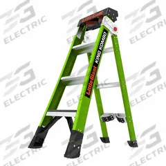 LITTLE GIANT Combination Ladder: 3 Configurations, Fiberglass, 375 lb Load Capacity, 21 lb Wt, 12 in (MPN 13470-071). Key specifications — Brand: LITTLE GIANT; Included Features: Rotating Wall Pad.