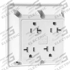 LEVITON Quadruplex Receptacle Outlet: Quad, 5-20, White, 125V AC, 20 A, 2 Pole / 3 Wire (MPN 21254-W)
