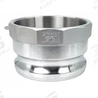 Cam and Groove Adapter: 4 in Coupling Size, 4 in-8 Thread Size, 100 psi Max. Working Pressure @ 70 F (MPN PLE90). Key specifications — Thread Size: 4 in-8; Fitting Type: FNPT; Includes Locking Arm: No; Body Material: 316 Stainless Steel; Brand: APPROVED VENDOR.
