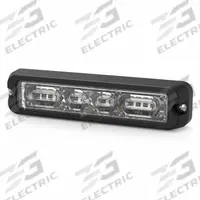 ECCO Warning Light: Perimeter Flashing Warning Light, Amber/White, 13/16 in Overall Wd, LED (MPN ED3712AC). Key specifications — Operating Voltage: 12-24V DC; Number of Flash Patterns: 69; Includes: Multi Mount Hardware; Electrical Connection: Blunt Cut Wires; Mount Type: Bracket; Brand: ECCO; Shape: Rectangular; Lighting SAE Class Rating: SAE Class 1.