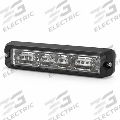 ECCO Warning Light: Perimeter Flashing Warning Light, Amber/White, 13/16 in Overall Wd - Vehicle Perimeter Flashing Warning Lights
