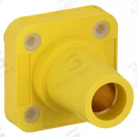 Single Pole Receptacle: Yellow, Straight Taper Nose Mating, Threaded Stud Termination, 400 A (MPN HBLFRSY). Key specifications — Series: 16; Receptacle Gender: Female; Brand: HUBBELL.