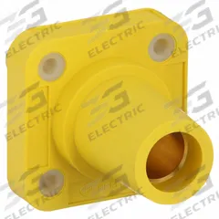 Single Pole Receptacle: Yellow, Straight Taper Nose Mating, Threaded Stud Termination, 400 A (MPN HBLFRSY). Key specifications — Series: 16; Receptacle Gender: Female; Brand: HUBBELL.