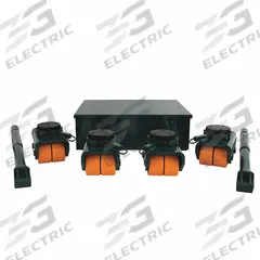 HILMAN ROLLERS Bull Dolly Kit: 24,000 lb, 5 3/8 in Deck Ht, 8 in L x 3 1/2 in W, (4) Swivel Dollies (MPN KBSP-12P). Key specifications — Top Plate Surface: Rubber Padded; Includes: (2) Handles; Brand: HILMAN ROLLERS; Color: Yellow.