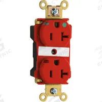 PASS & SEYMOUR Receptacle: Hospital Grade, Duplex, 5-20R, Red, 125V AC, 20 A, 2 Pole / 3 Wire (MPN PTTR8300PIRED). Key specifications — attr1367147: PASS & SEYMOUR.