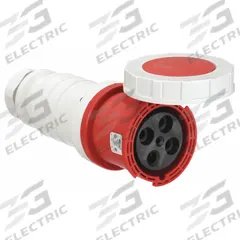 BRYANT Pin and Sleeve Connector: Red, 480V AC, Three Phase, 100 A, 3 Pole, 4 Wire, IEC Grounding (MPN BRY4100C7W). Key specifications — Brand: BRYANT.