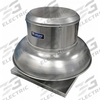 CANARM Downblast Exhauster: Belt Drive, Includes Drive Pack, 16 1/2 in Wheel, 2,600 cfm - Clean Air Belt-Drive Fans with Drive