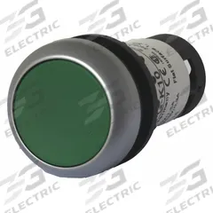EATON Flush Push Button Operator: Non-Illuminated, Flush Profile, Non-Metallic, 22 mm, 1NO (MPN C22-D-G-K10). Key specifications — Brand: EATON; Action: Momentary; Series: C22; Push Button Material Type: Non-Metallic.