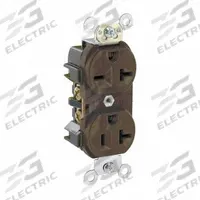 LEVITON Plugs and Receptacles: Duplex, 5-20, Brown, 125/250V AC, 20 A, 2 Pole / 3 Wire (MPN 5844)