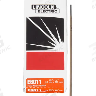 LINCOLN ELECTRIC Stick Electrode: Carbon Steel, E6011, 1/8 in x 14 in, 5 lb - Electrodes for All-Position Welding with AC Power