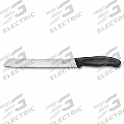 VICTORINOX Bread Knife: Serrated, 13 3/8 in Overall Lg, High Carbon Stainless Steel Blade - Bread Knives
