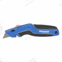 WESTWARD Utility Knife: 6 1/2 in Overall Lg, Steel Std Tip, Rubberized, Plastic, Black/Blue (MPN 31XN02). Key specifications — attr307837: Quick-Change; attr307830: Steel Standard Tip; attr307833: Blue; attr307831: Rubberized; attr307832: Plastic; attr324891: WESTWARD.