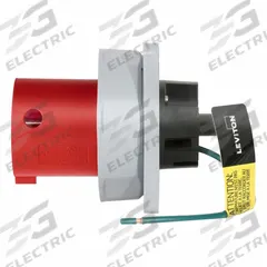 LEVITON Pin and Sleeve Inlet: Red, 480V AC, Three Phase, 60 A, 4 Pole, 5 Wire, IEC Grounding (MPN 460B7WLEV). Key specifications — Brand: LEVITON.