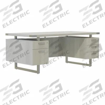 MIRELLA Office Desk: Silver, 72 in Overall Wd, 36 in Overall Dp - Mirella Series - Desks