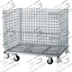 NASHVILLE WIRE Collapsible Bulk Container: 18.4 cu ft, 40 in x 32 in x 35 1/2 in, Lid Not Included (MPN C324028S4C). Key specifications — Brand: NASHVILLE WIRE; Stackable: Stacking Capable; Shape: Rectangular; Runner Location: None; Fork Entry: 4-Way Entry; Container Wall Type: Vented; Mobility: Mobile; Collapsible: Collapsible.